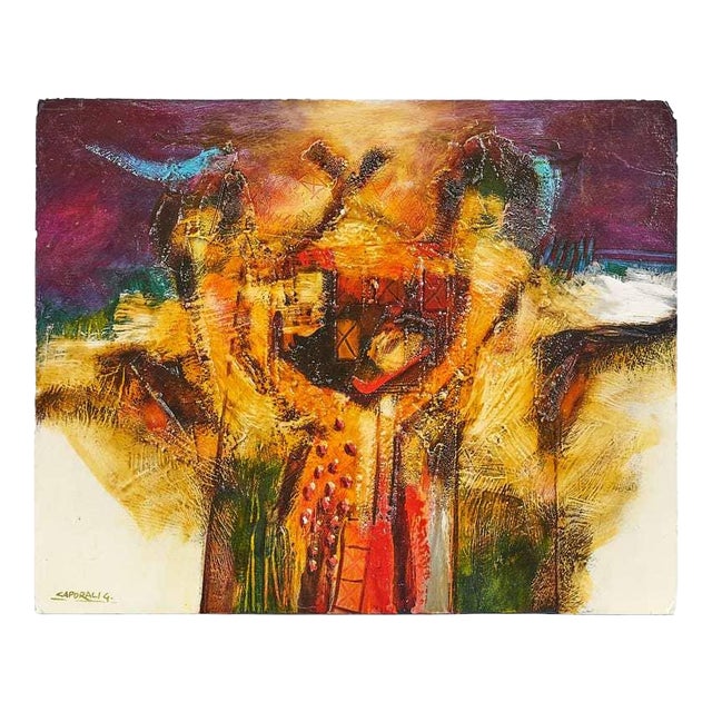 Giuliano Caporali, Abstract Composition, Oil on Panel For Sale