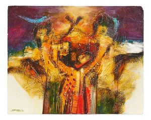 Giuliano Caporali, Abstract Composition, Oil on Panel