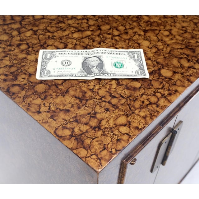 Pair Faux Gold Tortoise Heavy Brass Pulls Two Door Credenzas Dresser Mint! For Sale - Image 11 of 18