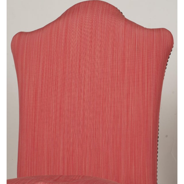 Mid 20th Century Exquist Pair of Regency Painted Chairs Red Brass-Tacked Upholstery Multi Color Rope Piping For Sale In Los Angeles - Image 6 of 9