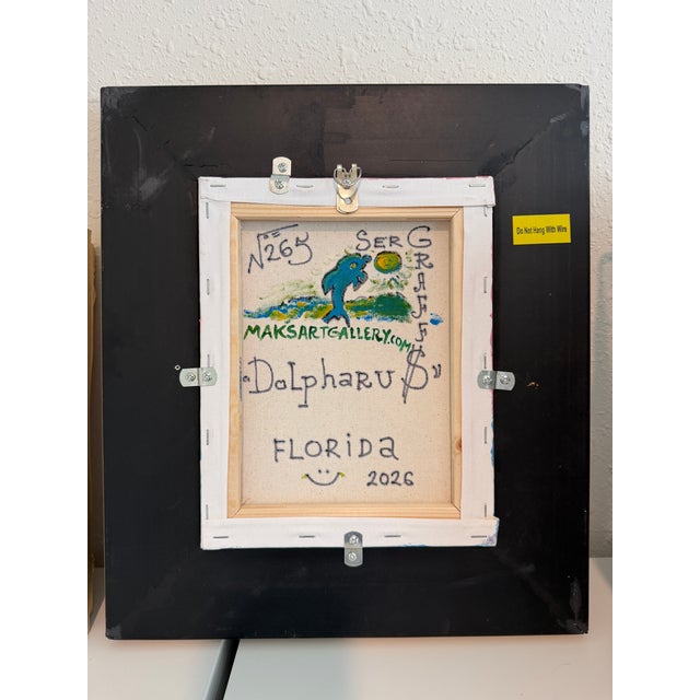 Serg Graff Original “Dolpharus” Acrylic Ship Painting | Gold Frame | Nautical For Sale - Image 9 of 9