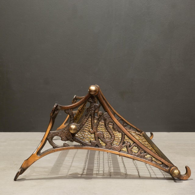 Mid 20th Century Vintage Cast Iron and Solid Brass New South Wales Railroad Traincar Luggage Rack c.1970 For Sale - Image 5 of 6