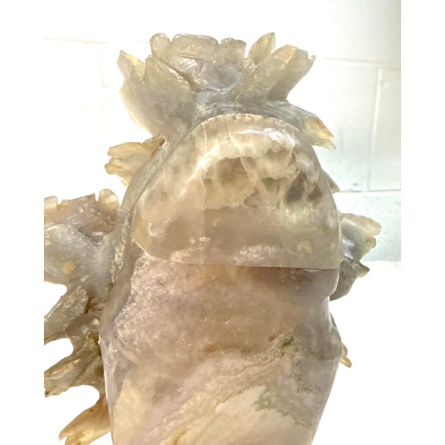 Large Antique Carved Chinese Amethyst Smokey Quartz Crystal Lidded Urn Sculpture For Sale - Image 15 of 17