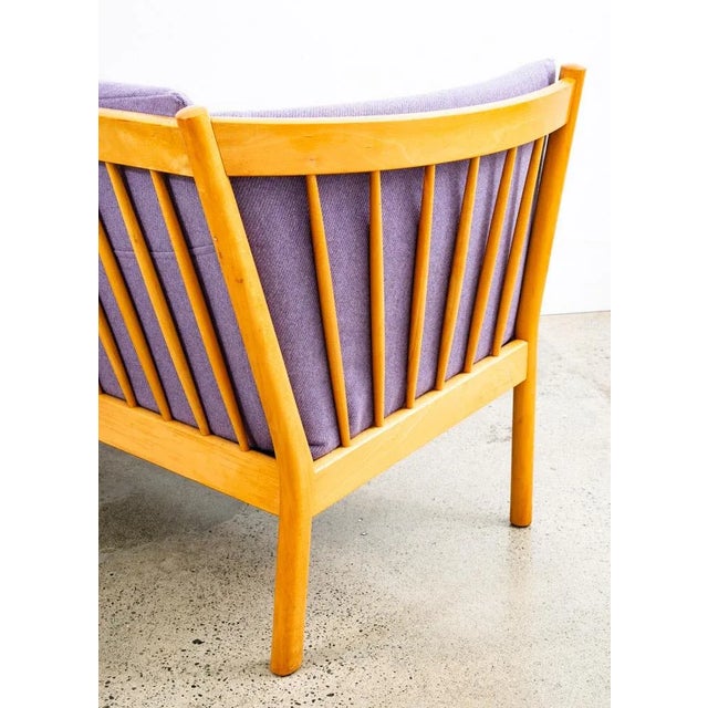 Mid Century Danish Modern Sofa Couch Erik Jorgensen Purple 2 Seat Denmark Wood For Sale - Image 11 of 11