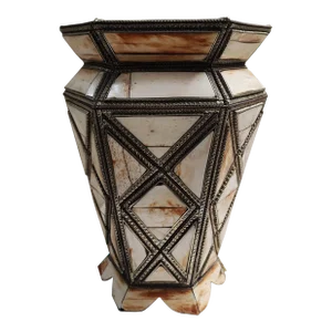 Vintage Moroccan Vase With Inlaid Bone and Metal
