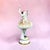 - Porcelain ballerina figurine with porcelain lace tutu and bodice - Gilt tutu hand-painted with flowers, applied flowers...
