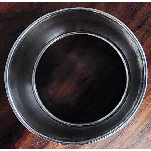 Antique 19th Century Fine Sterling Silver Etched Napkin Ring Simple Elegant Design w/Initials EMT Script Excellent...