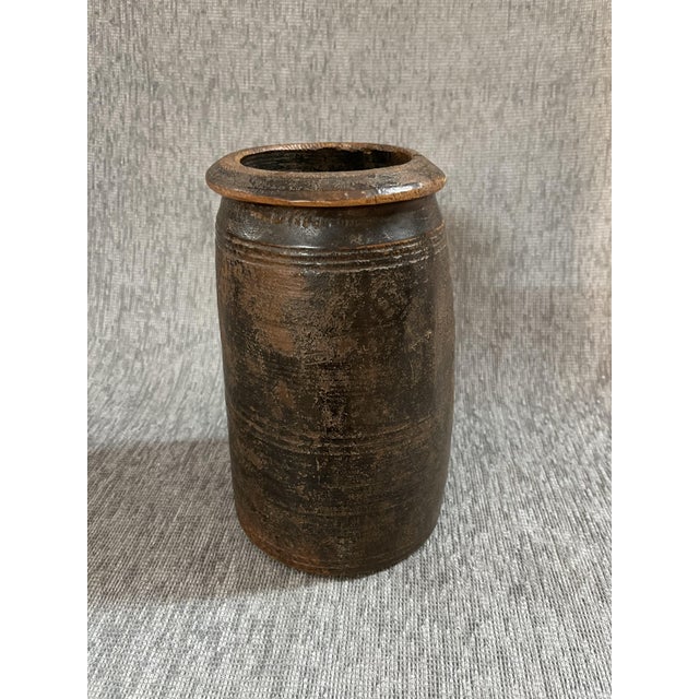 Brown Wood Himachal Pot, 1920s For Sale - Image 8 of 8