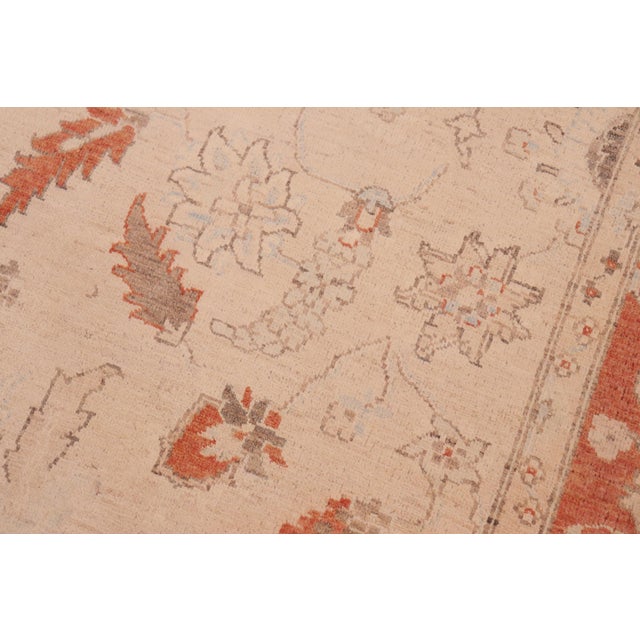 1990s Boho Chic Ziegler Tan Rust Hand-Knotted Wool Rug - 6'6'' X 9'9'' For Sale - Image 5 of 8