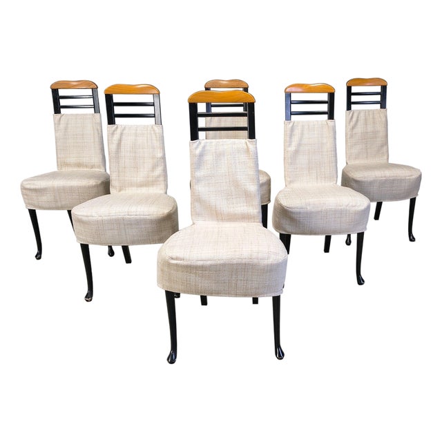 Vintage Dining Chairs attributed to Giorgetti, 1970s, Set of 6 For Sale