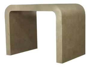 Tessellated Stone Veneer C Shape Side Coffee End Table