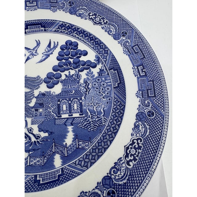 Asian Late 20th Century Johnson Brothers England Blue Willow Dessert / Appetizer Plates - Set of 8 For Sale - Image 3 of 6