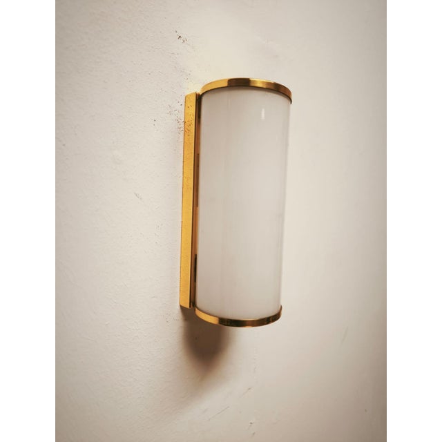 Brass Wall Light with Opal Glass, 1960s For Sale - Image 9 of 9