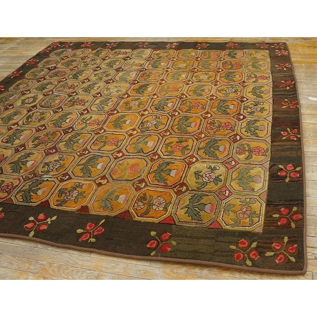 Textile Antique American Hooked Rug For Sale - Image 7 of 12