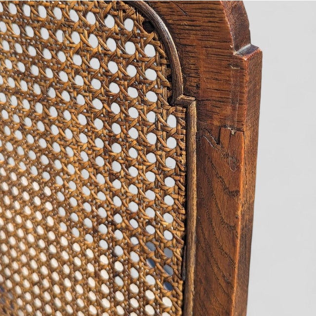 Jacobean 1980s Jacobean Revival Solid Oak Cane-Back Dining Chairs — Set of 6 For Sale - Image 3 of 8