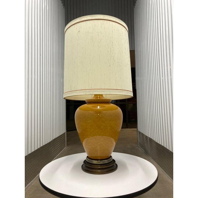 Wood Large Frederick Cooper Crackle Glazed Porcelain Ginger Jar Table Lamp and Frederick Cooper Barrel Shade - a Pair For Sale - Image 7 of 13