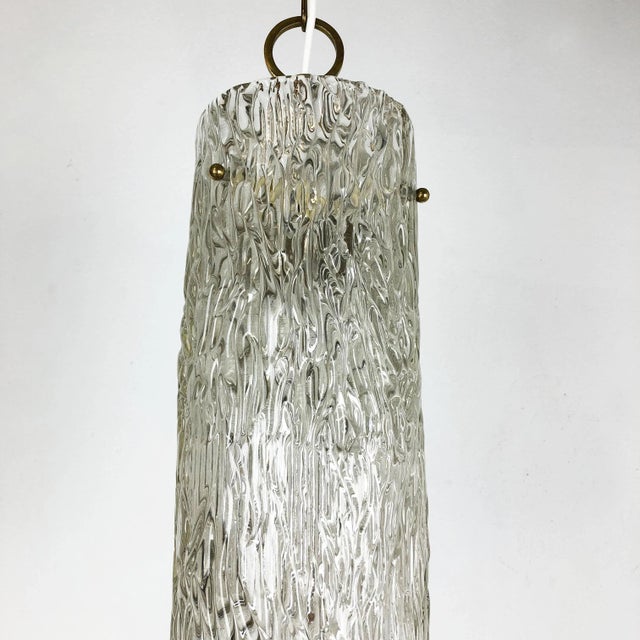 White Hollywood Regency Austrian Ice Glass Hanging Light from J. T. Kalmar Lights, 1950s For Sale - Image 8 of 15
