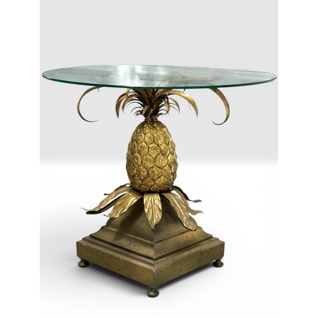 Pair of Mid-Century Italian Hollywood Regency Brass Pineapple Side Tables. For Sale - Image 15 of 15
