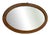 Italian Art Deco Oval Wall Mirror in Wood, 1940s For Sale