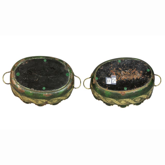Green Early 19th Century French Tole Verrieres - a Pair For Sale - Image 8 of 9