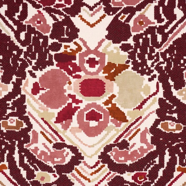2020s Sample - Schumacher Reversible Digital Damask Fabric In Merlot For Sale - Image 5 of 6
