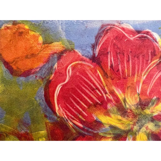 Vintage Arnold Grossman Original Monoprint – Vibrant Arts & Crafts Botanical Flower Art For Sale In Reno/Lake Tahoe - Image 6 of 7
