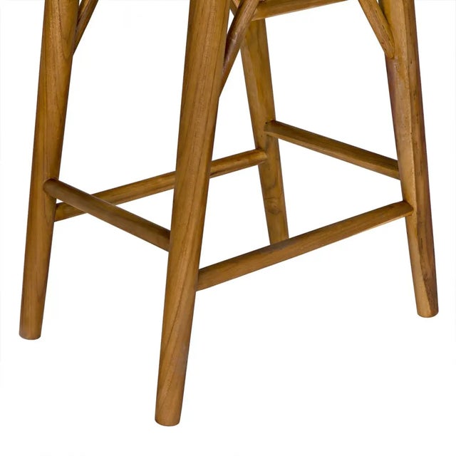 Noir NOIR Murphy Counter Stool, Teak For Sale - Image 4 of 5
