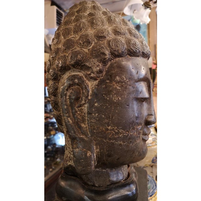 Cambodian Artist, Buddha Head Sculpture, 18th Century, Stone For Sale - Image 3 of 18