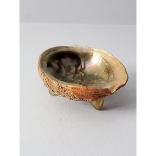 Shabby Chic Mid Century Abalone Shell Footed Bowl For Sale - Image 3 of 11