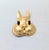 1980s goldtone rabbit head with black enamel eyes brooch with security clasp. Marked "JOMAZ" on an oval cartouche on the...