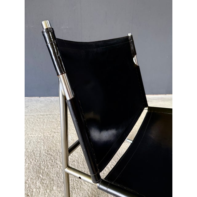 Mid-Century Modern Minimalist Leather Lounge Chair, France, 1970s For Sale - Image 10 of 18
