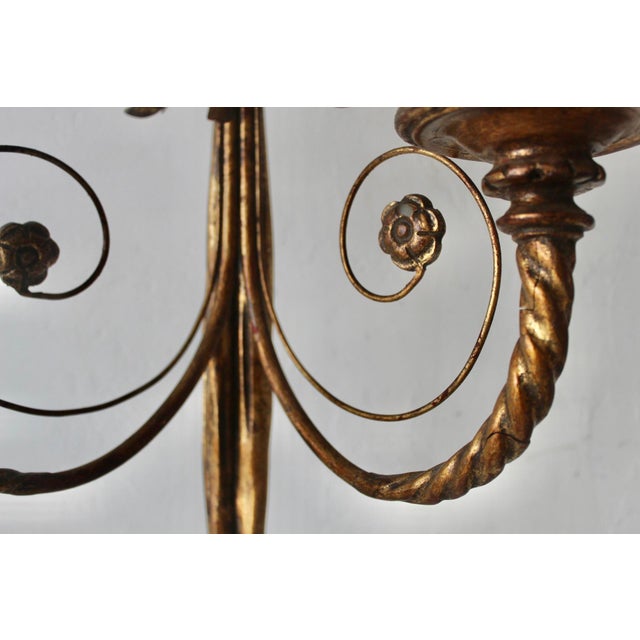 Monumental French Regency Style Gilded Wall Candle Sconces-a Pair For Sale - Image 4 of 18