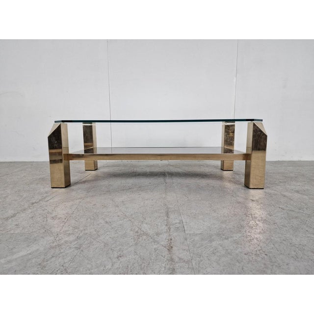 1970s Vintage Golden Coffee Table, 1970s For Sale - Image 5 of 12