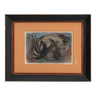 Mid 20th Century France Burnt Orange Wood Painting For Sale