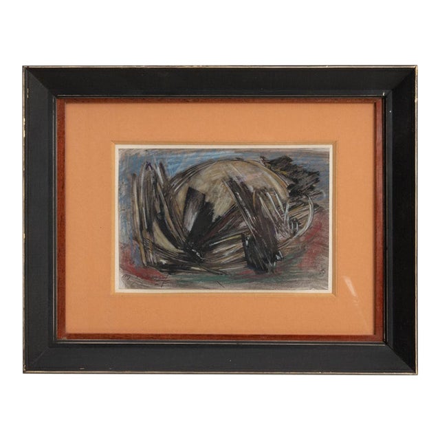 Mid 20th Century France Burnt Orange Wood Painting For Sale
