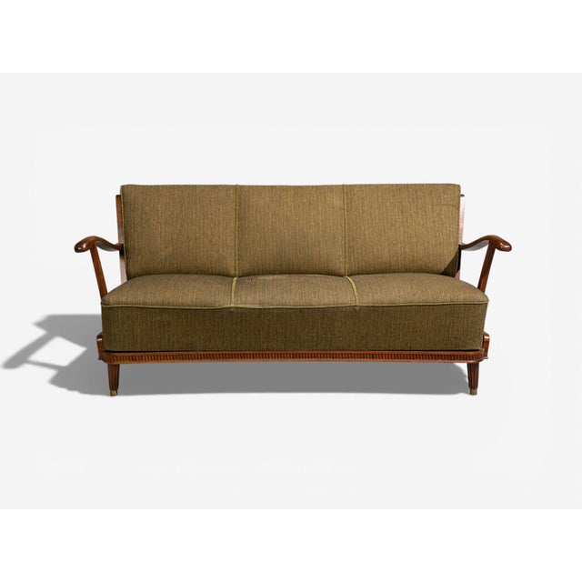 Svante Skogh, Swedish Mid-Century Modern, Sofa, Beech, Fabric, Sweden, 1940s A three seater sofa designed by Svante Skogh...