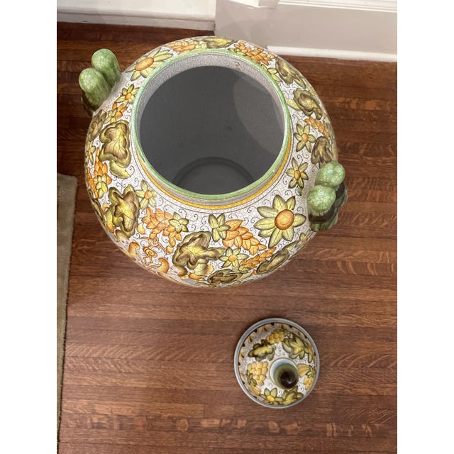 FloorGinger Jar. Extra Large. Beautifully Painted With Crackle Finished.Italian Design For Sale - Image 11 of 11