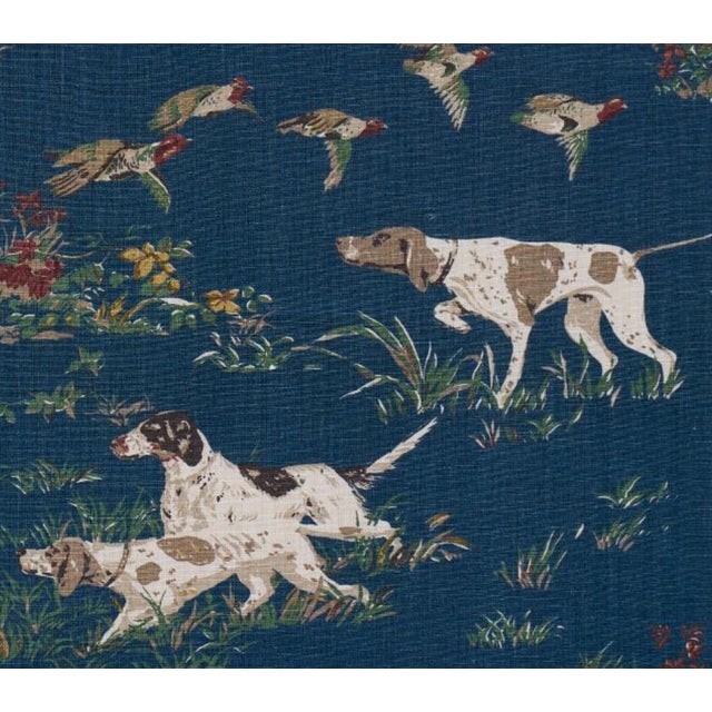 Pointers Linen Pillow in Indigo, 18x18 Pillow For Sale - Image 4 of 5