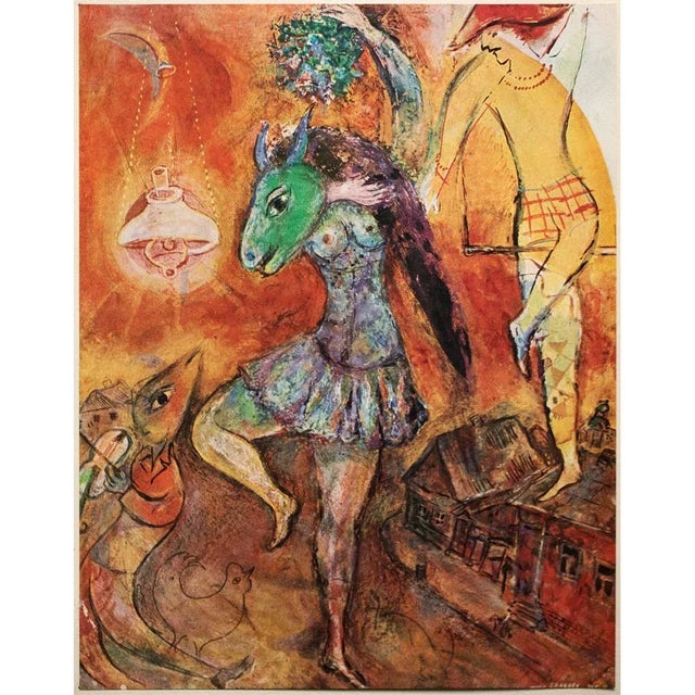 Paper 1947 After Marc Chagall, "The City Falls Asleep" First Edition Period Offset Lithograph For Sale - Image 7 of 8