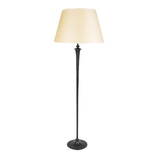 1990s Modern Giacometti Style Solid Bronze Standing Floor Lamp For Sale