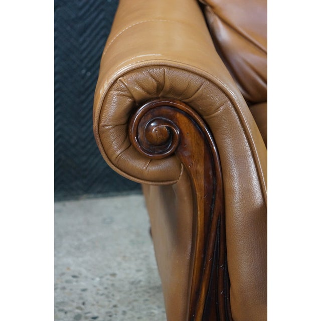 Vintage Rapallo Oversized Leather Club Lounge Reading Library Armchair 45" For Sale - Image 9 of 18