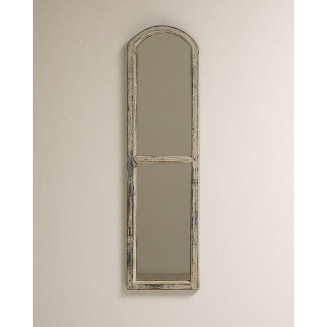 Wood Early 20th Century France Antique White Wood Mirror For Sale - Image 7 of 8