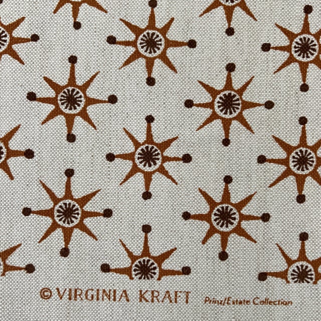 Copper Virginia Kraft Caramel Bark Prinz Estate Collection Hand Printed Linen Fabric- 6 Yards For Sale - Image 8 of 8
