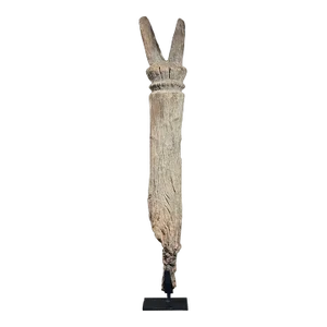 Antique Mossi People Hand Carved Folk Art Post on Stand