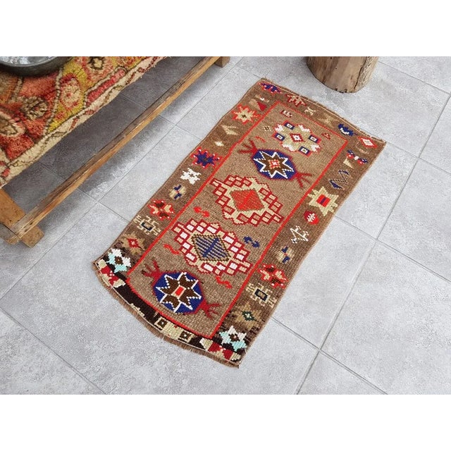 1950s Handknotted Brown Turkish Rug For Sale - Image 4 of 9