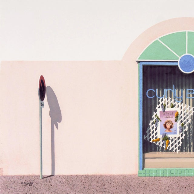 Paper 'L'Oreal No. 2, Troyes' by Evelyne Brigeois, 1985, French Village, Boise, National Watercolor Society For Sale - Image 7 of 10
