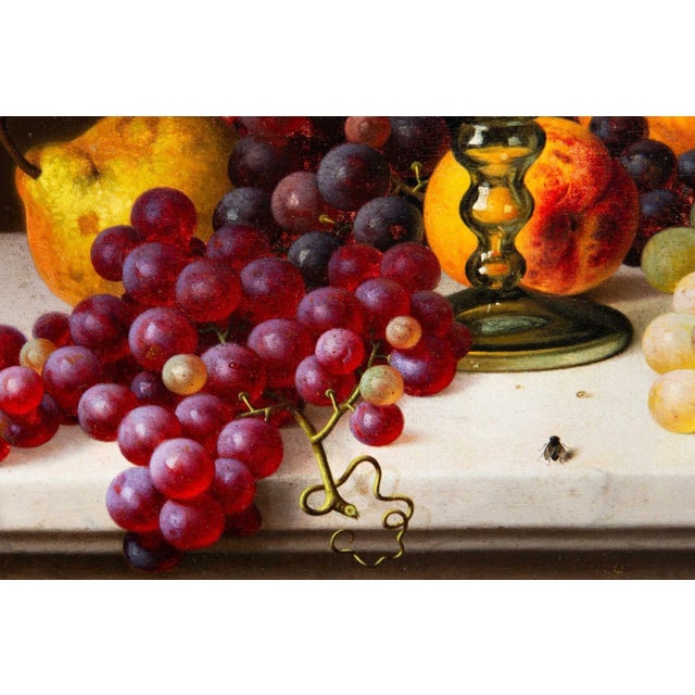 German Realist Still-Life Painting of Fruits and Wine by Gottfried Schultz For Sale - Image 11 of 12