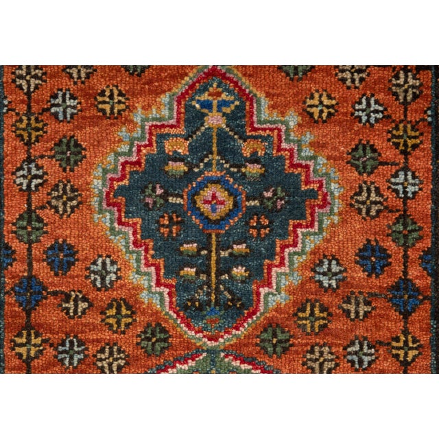 Burnt Orange 2.6x20Ft. Brunt Orange Persian Design Inspired Hand Knotted Wool Runner Rug For Sale - Image 8 of 17