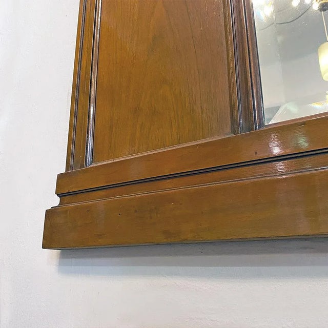 Brown Mid-Century Italian Wood and Brass Details Dresser Mirror, 1950s For Sale - Image 8 of 12
