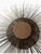 1970s Vintage Mid-Century Modern Brass Sunburst Mirror With Woven Caning | Brutalist Starburst For Sale - Image 5 of 5